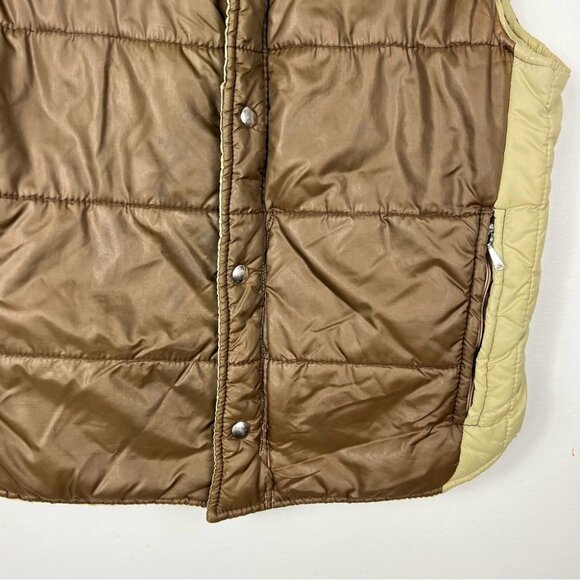 Ski Lift It Brown and Beige Zip Up Vintage Puffer Vest Women Size M - Picture 6 of 14